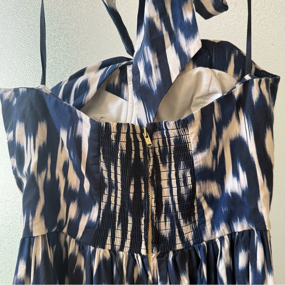 CARA CARA Piana Halter Tiered Maxi Dress in Ikat Navy Sz 4 - Picture 5 of 8